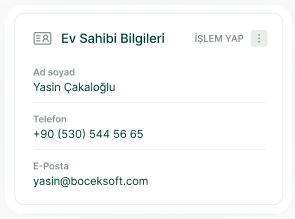 Ev sahibi bilgileri fotoğrafı